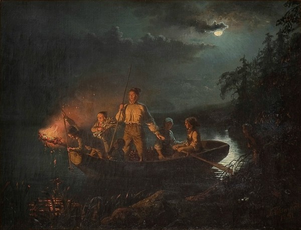 Fishing with a harpoon Print